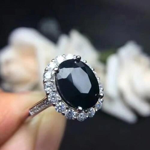 Luxury Male Female Big Oval Engagement Ring 925 Silver Crystal Black Onyx Zircon Stone Ring Vintage tanzanite Rings For Women