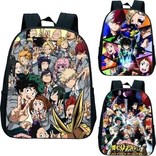 12 Inch My Hero Academia Kindergarten School Bag Kids Toddler Rucksack Children Girls Boys BookBag Cute Cartoon Anime Backpack