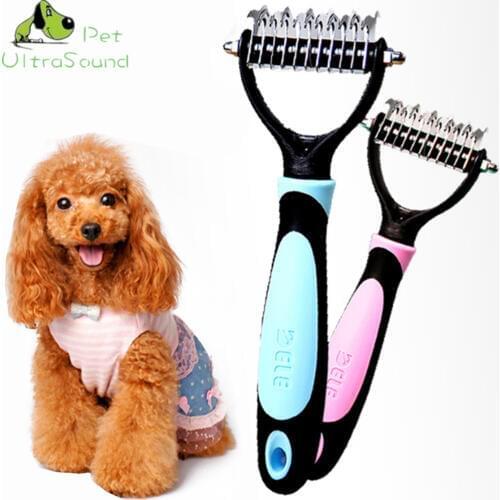 ULTRASOUD PET Cat Dog Comb Brush Professional Large Dogs Open Knot Rake Stainless Steel Opet Hair Knot Knife Pet Grooming Comb