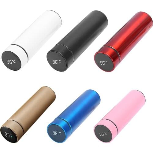 Smart Water Cup 500ml 304 Stainless Steel LED Vacuum Cup Thermos Portable Digital Display Water Drink Bottle Business Gift