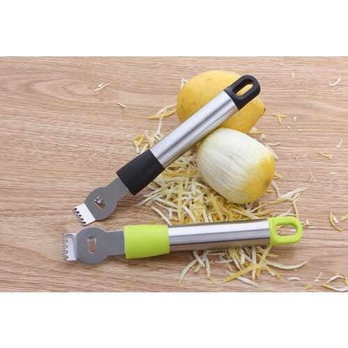 1PC Stainless Steel Fruit Peelers Lemon Orange Zester Grater Vegetable Peeler Grips Lime Zest Peeling Knife Tool KX 202