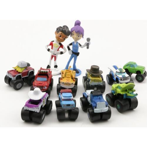 12pcs/set Blaze Dolls Monster Machines PVC Action Figure Toys For Kid Birthday Gift