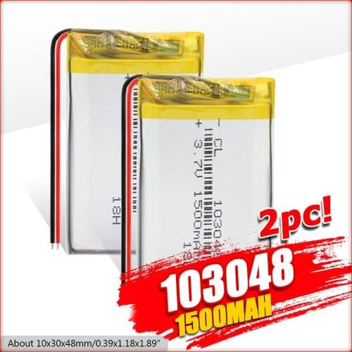 3.7V 103048 1500mAh Lithium Polymer Battery Li Ion Lipo Rechargeable Batteries With PCM Module For GPS Electric Razor Power Bank