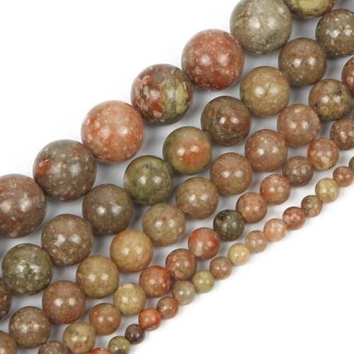 Natural Stone BeadsDomestic green stone Round Loose Beads For Jewelry Making Bracelet DIY Accessories Needlework Strand 4-12MM
