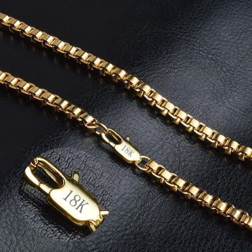 Top Quality Simple Elegant Gold Color Necklaces Chain For Men Jewelry Accessory 20inch Wholesale DIY Long Chain
