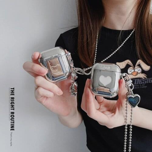 For AirPods 2 Case Cute bear chains Earphones case For airpods Pro 3 2 1 Cover Soft Plating Protection hearphone Cover Coque