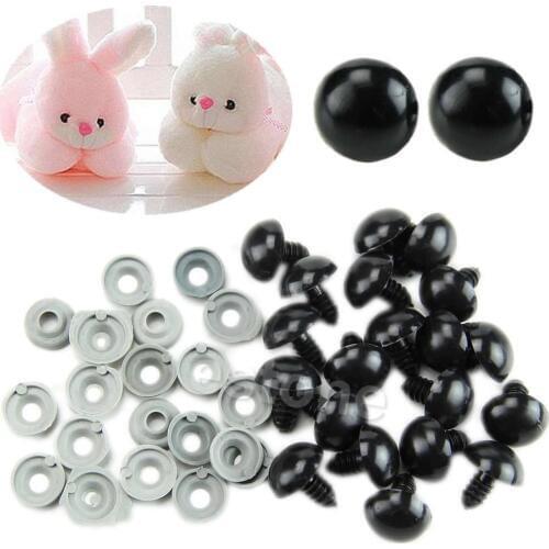 20PCS Black Plastic Safety Eyes For Teddy Bear/Dolls/Toy Animal/Felting 6-20mm Dolls Accessories