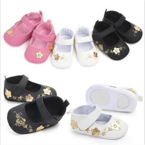 Lovely Flower Baby Shoes Infants Antislip First Walkers Baby Girls Crib Shoes