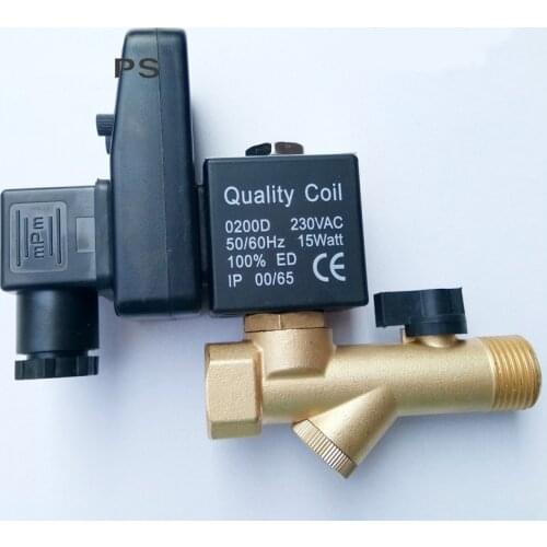 1/2" Electric Timer Auto Water Valve Electronic Drain Solenoid Valve for Air Compressor Condensate Electric Drain Valve