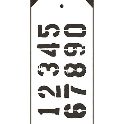 2021 New Label Tag Plastic Stencil For DIY Craft Making Retro Arabic Numerals Scrapbooking Background Card No Metal Cutting Dies