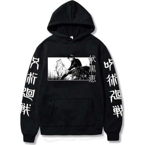 Jujutsu Kaisen Anime Megumi Fushiguro Hoodie Pullovers Tops Loose Long Sleeves Autumn and Winter Unisex