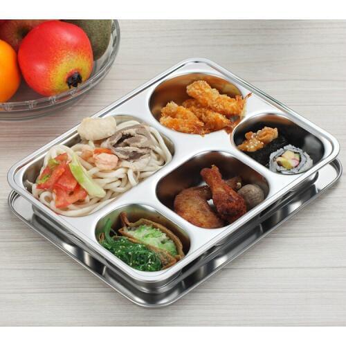 Stainless steel insulation snack plate seal tray bento lunch box insulated Thermal Food Container Tableware dinner plates