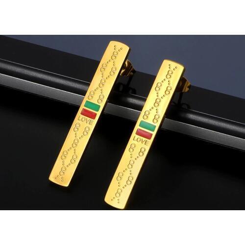 Classic Geometric Earrings for Women Europe Brand Jewelry Gold Color Long Rectangle Tassel Earrings Brincos Accesorios Mujer