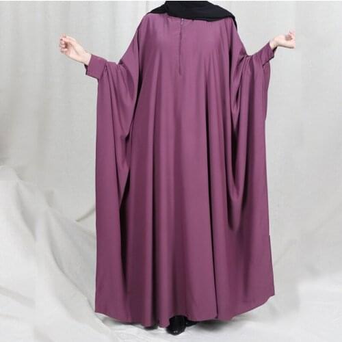 Ramadan Eid 2021 Women Prayer Garment Muslim Abaya Dress Loose Long Batwing Sleeves Dubai Saudi Turkey Islam Jilbaab French Cape