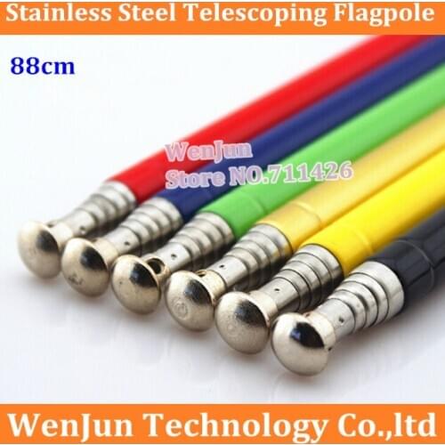 Beauty NEW 88cm Stainless Steel Telescoping Flagpole For Banner Flag Collapsable Poles 100PCS/LOT