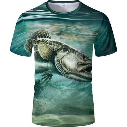 2021 Fishing 3D Printing Mens Harajuku Short Sleeve T-shirt Summer Short Sleeve Fashion Casual T-shirt Size men clothing Tops