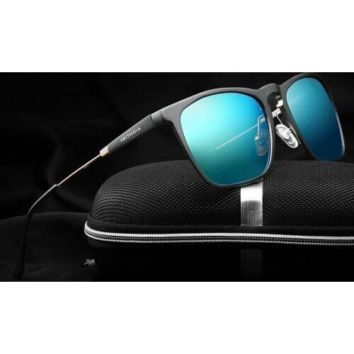 VEITHDIA 2020 Mens Square Vintage Sunglasses Polarized Blue Lens Sun Glasses Retro Driving Glasses Eyewear Accessories For Men