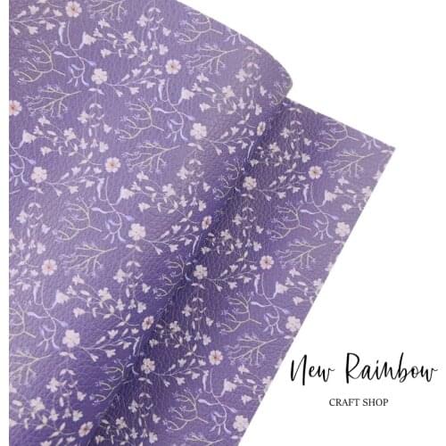 New Rainbow 30x138cm/Roll Smoky Grey Flowers Pattern Gorgeous Litchi Faux Leather for Earrings, DIY Bows, Crafts Backing Soft