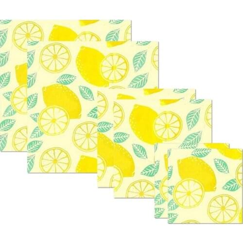 Beeswax Wrap, Set of 6 Pack, Eco Friendly Reusable Food Wraps, Sustainable Plastic Free Food Storage, Sandwich Wrappers
