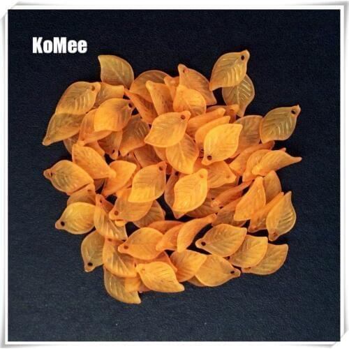 Whole Sale 2200pcs/lot Acrylic Dull Polish Leaves Beads 11x18mm Variety Colors Mini Leaves Shape Pendant China Cheap Accessories