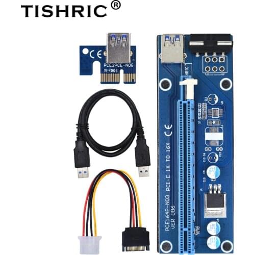 TISHRIC VER006 60CM PCI-E Riser Card USB 3.0 Riser Cable Pci Express 1X To 16X Extender Mining Riser For Video Card