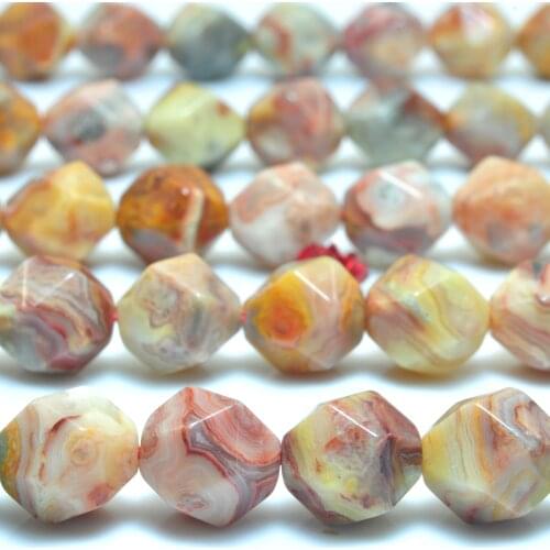 Natural Red Crazy Lace Agate Star Cut Faceted Nugget Loose Beads Wholesale Gemstone Semi Precious Stone Jewelry Making Design