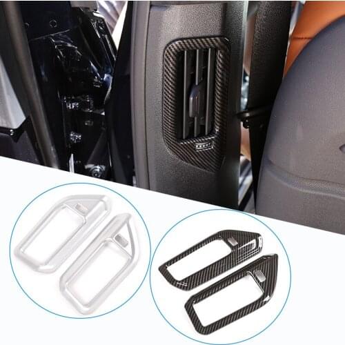 2pcs ABS Carbon Fiber Car B Pillar Air Vent Frame Trim For BMW X5 G05 X7 G07 2019 Accessories
