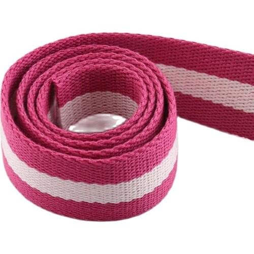 Belt Webbing 38mm Pink striped Ribbon Purse Strap Cotton sewing Bag Leash Pet collar Bag strap DIY Accessories