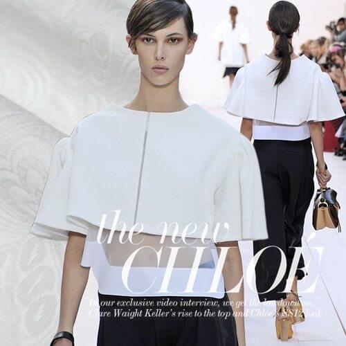 Gray and white heavy jacquard fabric fashion cotton classical embossed art fabric exclusive