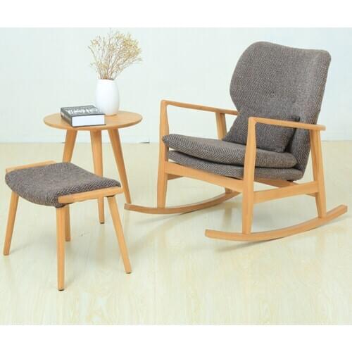 Nordic Oak Dressing Stool Footrest Sofa Stool Shoes Fabric Upholstery Bench Ottoman Household Home Wood Stool Leisure Footstool