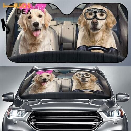 Cute Cartoon Dog In Driving Print Car Sunshade Auto Window/Windshield Visor UV/Sun Blocker Universal Fit Auto 2020