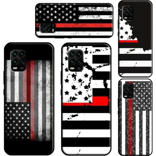 Thin Red Line American Firefighter Case For POCO X3 Pro M3 F2 F3 Back Cover For Xiaomi Mi 11 Ultra Note 10 Lite Mi 9T 10T Pro