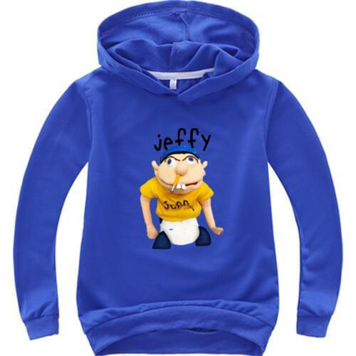 Spring Children Cartoon Anime Puppet Funny Jeffy Youth Print Hoodies Boy Coat Girl Sweatshirt Kid Long Sleeve T-Shirt Hooded Top