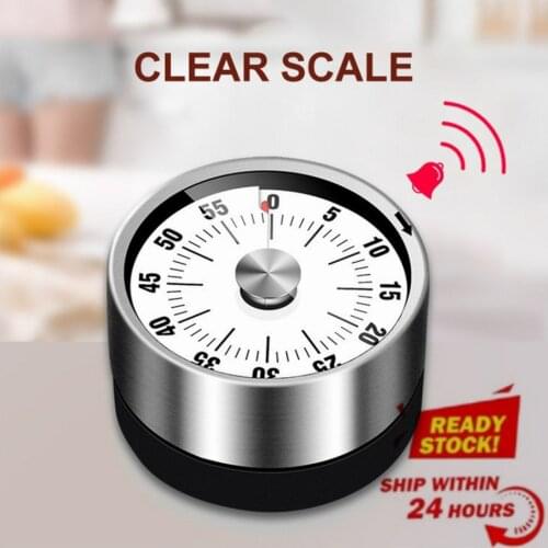 New Stainless Steel Visual Timer Mechanical Kitchen Timer 60-Minutes Alarm Cooking Timer With Loud Alarm Magnetic Clock Timer