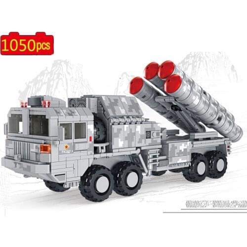 Military series WW2 Army HQ-9 air defense vehicle rocket launcher soldier weapon DIY model Building Blocks Bricks Toys Gifts