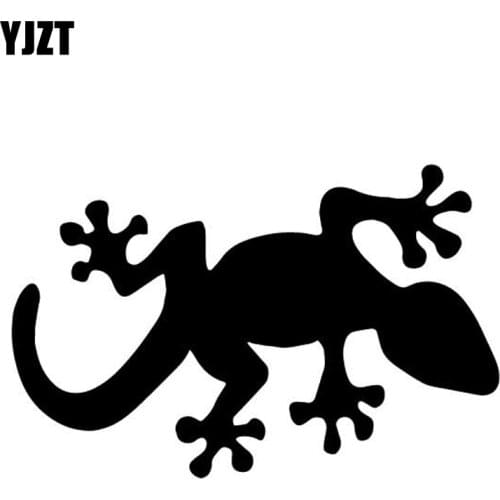 YJZT 15.9CM*10.2CM Gecko Pattern Body Of Car Decoration Vinyl Decal Car Stickers Black/Silver C4-2631