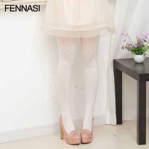 FENNASI Candy Colors Women Tights Kawaii School White Pantyhose Japanese Love Wave Female Stockings Tights Cute Slim lingerie