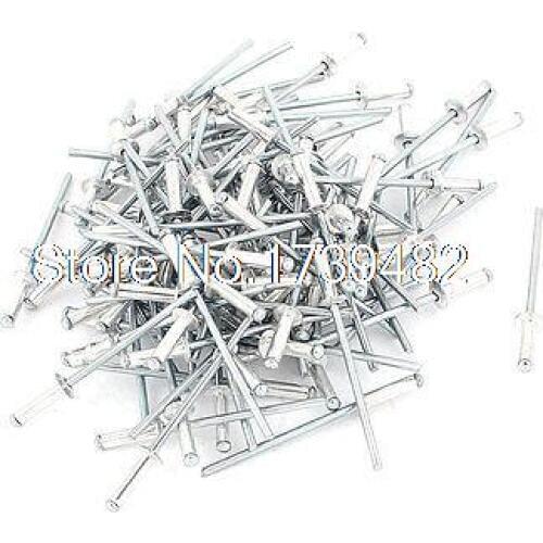 100 Pcs 2.4mm x 9mm Large Flange Aluminium Blind Pop Rivets