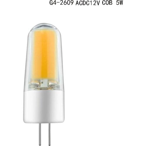 100PCS LED G4 Lamp Bulb AC DC12V 5W COB Spotlight Chandelier Crystal Bulb LED Light 360 Degree 3000k 4000k 6000k Replace Halogen