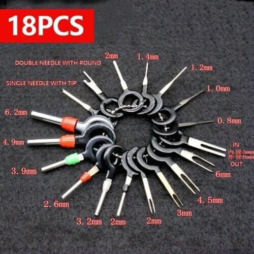 18Pcs 11Pcs Automotive Plug Terminal Remove Tool Set Key Pin Car Electrical Wire Crimp Connector Extractor Kit Accessories