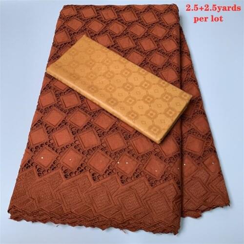 2.5 y Swiss lace fabric +2.5 y Bazin Brode riche embroidery African 100% cotton fabrics Swiss voile lace popular Dubai HZ1095