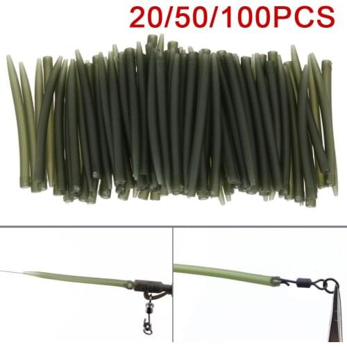 20/50/100pcs Terminal Carp Fishing Anti Tangle Rig Sleeves Fishing Hook Sleeve Outdoor Fishing Tools Fish Terminal Tackle