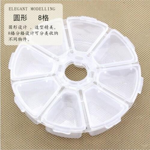 By ems or dhl 200pcs 8 Grid Case Pill Organizer Medicine Box Drugs Pill Container Round Plastic Storage White