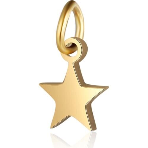 5pcs 316L Stainless Steel High Polished Small Star Charm Pendant for DIY Bracelet Necklace Jewelry Making Accessories Supplier
