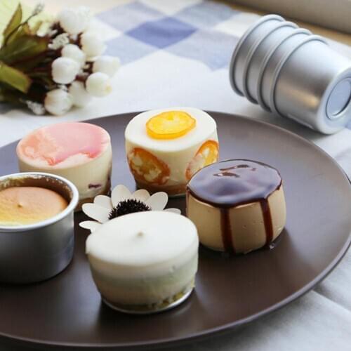 5pcs Set Mini Cake Baking Mold Removable Bottom Pudding Mold Circle RingDessert DIY Tart Decorating Baking Tool