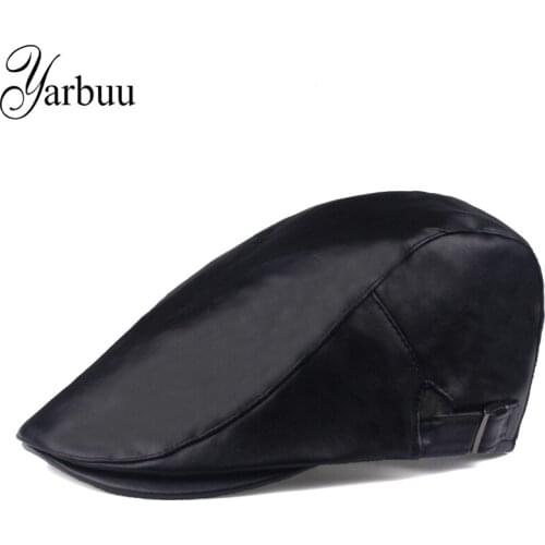 [YARBUU] Berets New fashion high quality cap for men and women spring Autumn Leather Berets Boinas Caps Winter Warm Hats cap