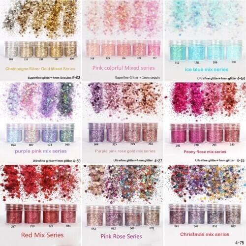 Nail Art Glitter 4boxes/Set Mermaid Nail Art Glitter Sequins DIY Sparkly Paillette Tips Charm Pigment Flakes Gel Nail Decoration