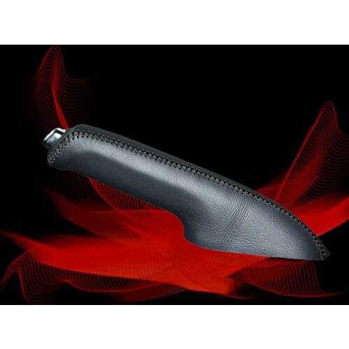 Car Hand Brake Covers Top Layer Leather Case For Honda Accord 8 2008-2013 Handbrake Grips Cover Auto Genuine Leather Handbrake