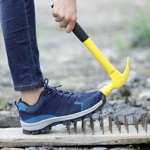 EU35-46 Men Women Large Size Spring Defence Hit Pierce Steel Head Safety Work Shoe Outdoor Rock Climbing Camping Hiking Sneakers