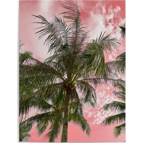 HD Prints Pink Paradise Tree Fig Green Canvas Painting Wall Art Poster Home Decoration For Living Room Modular Pictures Framed